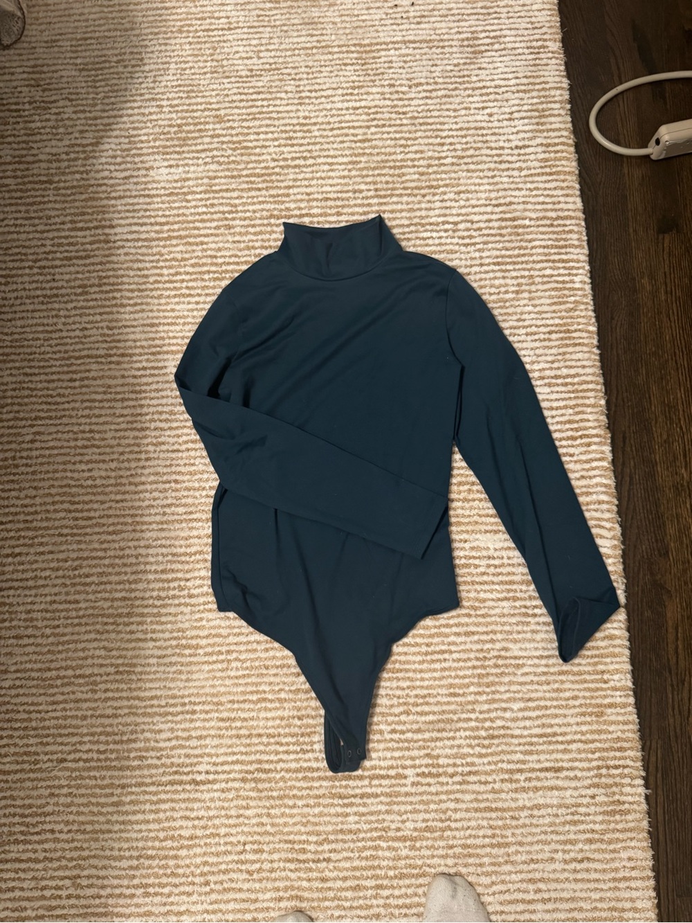 Abercrombie & Fitch Dark Teal Long Sleeve Mock Neck Bodysuit